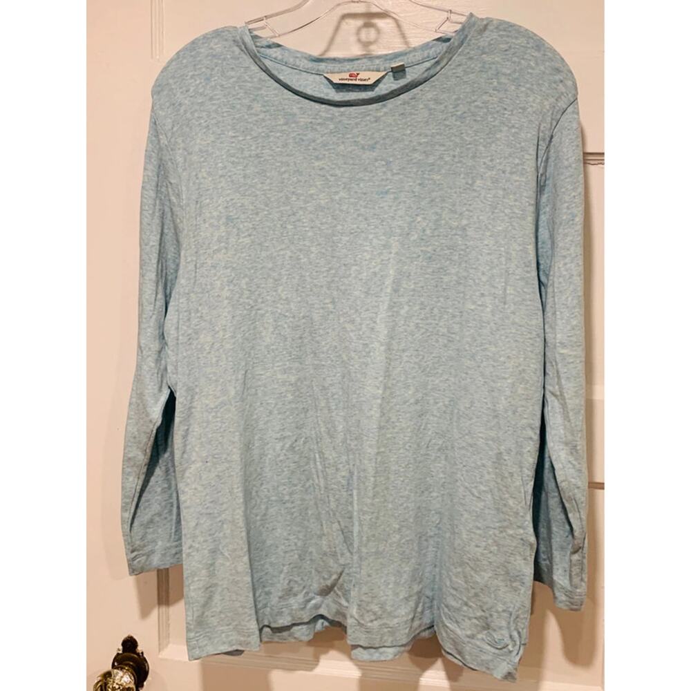 Vineyard Vines Light Blue Long-Sleeve Cotton Knit Top Women’s XXL